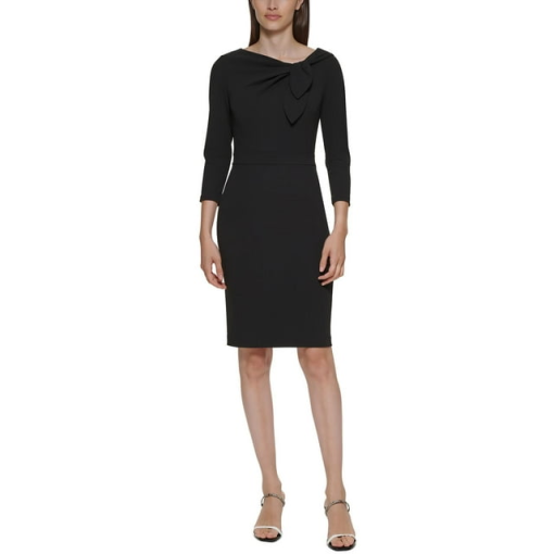 Calvin Klein Black Petite Bow Sheath Dress - Work Dress 8P