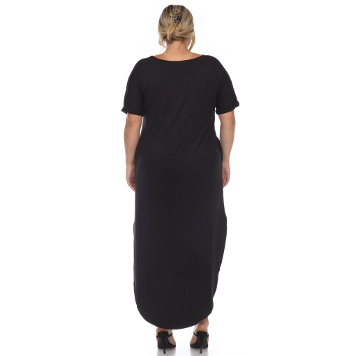 White Mark Plus Black Maxi Dress V-Neck 1X - Plus Size Dresses - Image 2