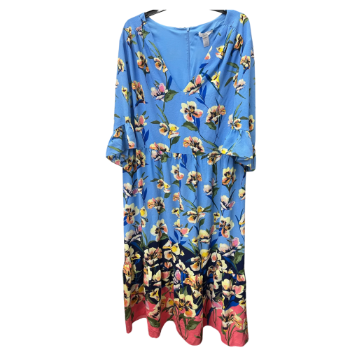 London Times Blue Floral Maxi Dress Plus Size 20W - Women's Dresses