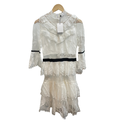 FEW MODA White Lace Midi Dress - Size L - Party Dress - Image 2