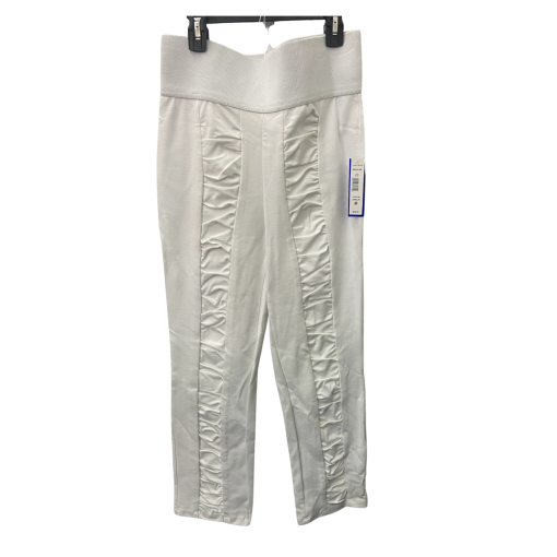 NYGARD Slim White Ruched Ankle Pants - Size M - Women's Trousers