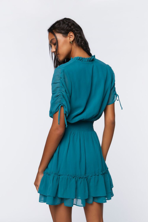 Forever 21 Teal Mini Dress - Smocked Waist - Women's Dresses - Image 2