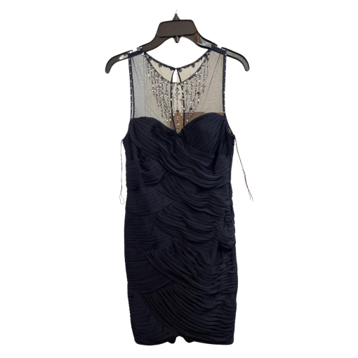 Adrianna Papell Navy Embellished Cocktail Dress Size 4 - Image 2