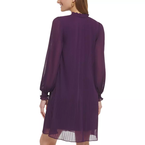 DKNY Purple Pleated Chiffon Dress - Women's Size 2 - Party Dress - Image 2