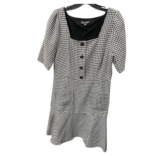 Nicole Miller Houndstooth Dress Black White Size 14 Women's Dress