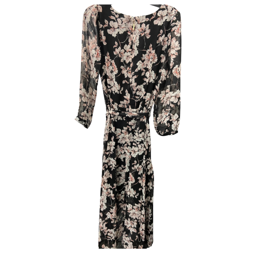 Karl Lagerfeld Floral Black Dress Size 2 - Women's Midi Dress - Image 2