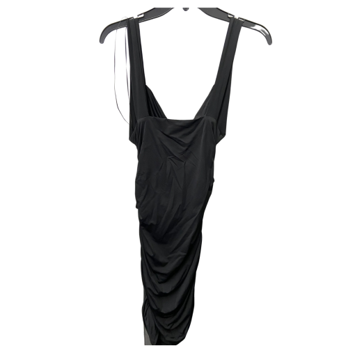 Bebe Black Ruched Bodycon Dress Size M - Party Dress - Image 2