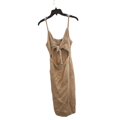 CAARA Beige Tie Front Dress - Size M - Summer Dress