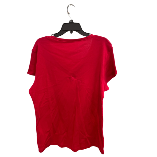 Tommy Hilfiger Red V-Neck T-Shirt XXL - Women's Tops - Image 2