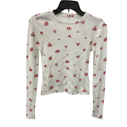 BP Floral Waffle Knit Top - White, XS - Women's Shirts