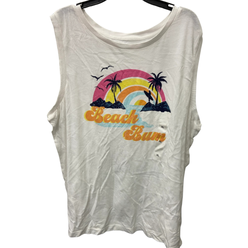 Style & Co White XL Graphic Tank Top - Women's Beach Shirt