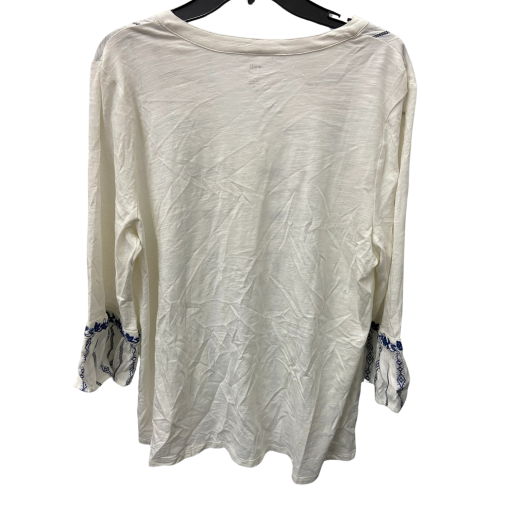 J. Jill White Embroidered Tunic Top - Size L - Women's Blouse - Image 2