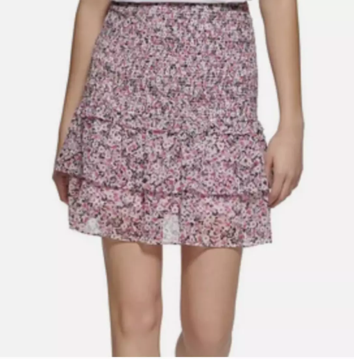 Karl Lagerfeld Floral Mini Skirt - Pink - XL - Women's Skirts