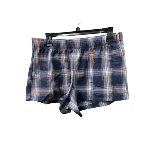 Chaps Plaid Pajama Shorts - Blue, Size M - Sleepwear - Image 2