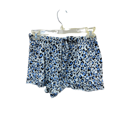 Blue Leopard Print Shorts - Women's Pajama Bottoms