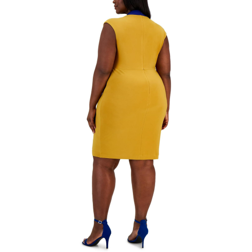 KASPER Plus Size Mustard Yellow Wrap Dress - Cocktail Dress 1X - Image 2