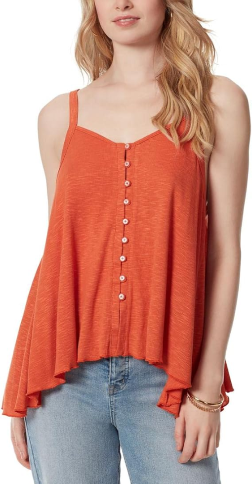 Jessica Simpson Orange Tank Top - Women's Small Button Down Top