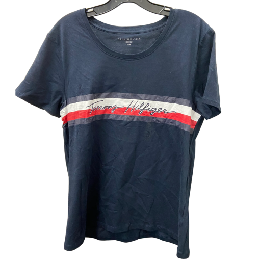 Tommy Hilfiger Navy Stripe Tee Shirt L/G - Women's T-Shirt