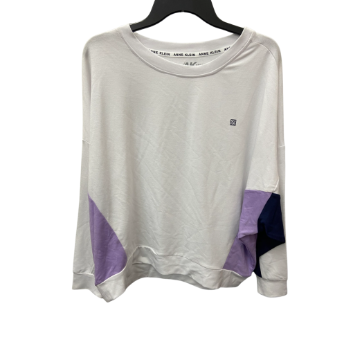 Anne Klein White Colorblock Sweatshirt - Size M - Women's Top