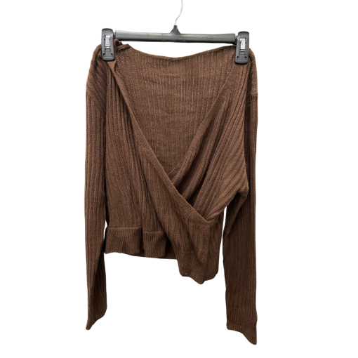 Brown Wrap Sweater - Size S - Women's Knitwear