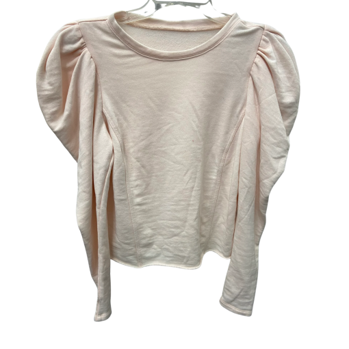 Pink Puff Sleeve Sweatshirt - Size S - Women's Tops