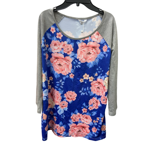 Mea Eor Blue Floral Raglan Top XXL - Women's Shirts