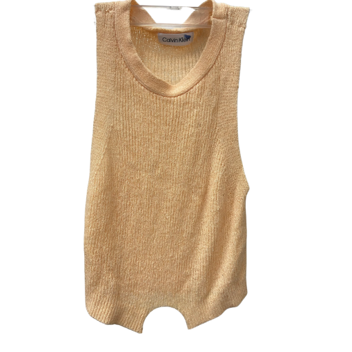 Calvin Klein Peach Knit Bodysuit - Sleeveless Top - No Size