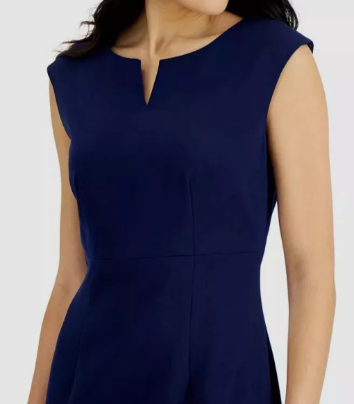 Kasper Navy Sheath Dress Size 6 - Women's Work Dress - Image 3