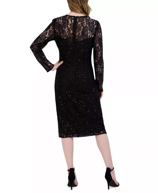 Black Lace Midi Dress - Size 8 - Special Occasion Dress - Image 2