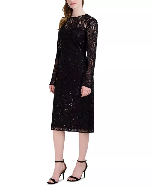 Black Lace Midi Dress - Size 8 - Special Occasion Dress - Image 3