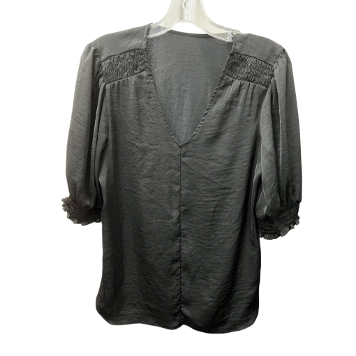 Black Blouse, Size S, V-Neck Top, Women's Fashion, No Brand Name