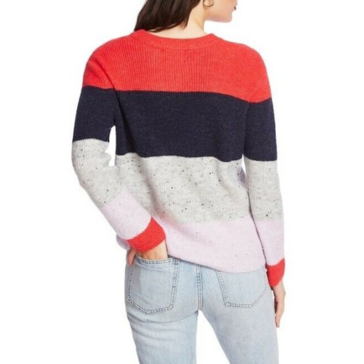 Court & Rowe Colorblock Sweater - Bright Rouge, XXL - Women's Knitwear - Image 2