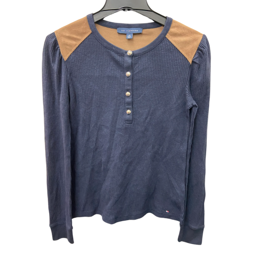 Tommy Hilfiger Navy XS Henley Shirt - Women's Tops