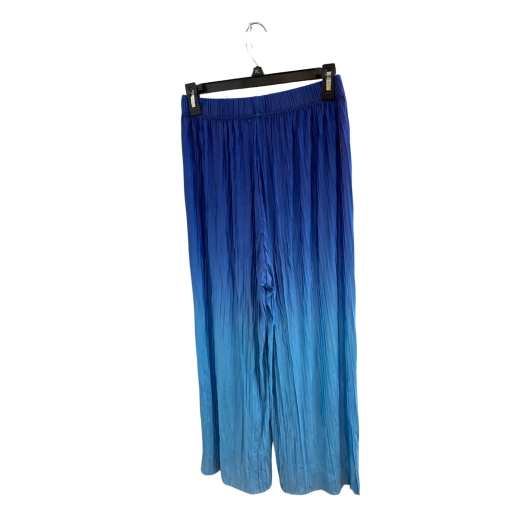 Blue Ombre Palazzo Pants XL - Women's Wide Leg Trousers