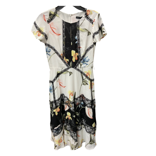 White House Black Market Floral Dress Size 4 White Cocktail