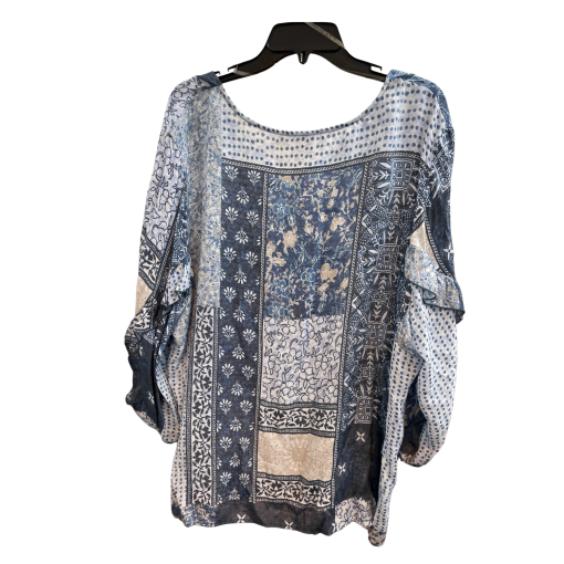 Hope & Harlow Blue Floral Print Top 3X - Women's Blouse - Image 2