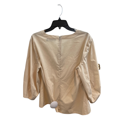 DKNY Cream Blouse Small Long Sleeve Top Women's Fashion - Image 2