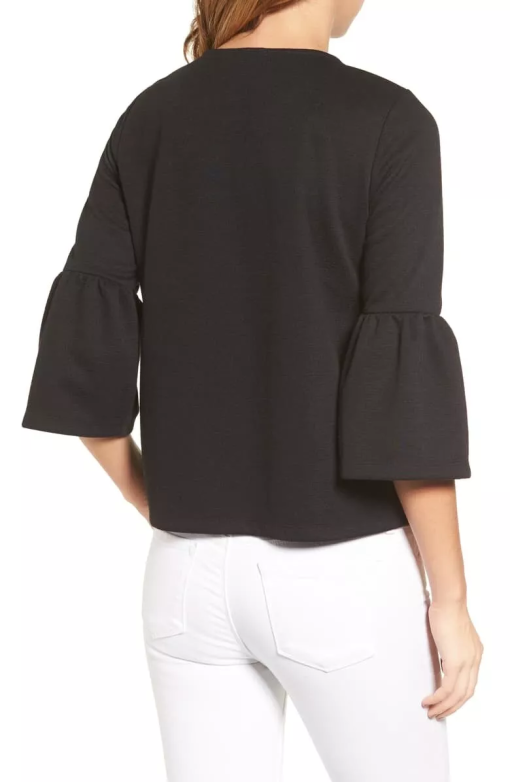 Vince Camuto Black Bell Sleeve Top - Plus Size 2X - Women's Blouse - Image 2