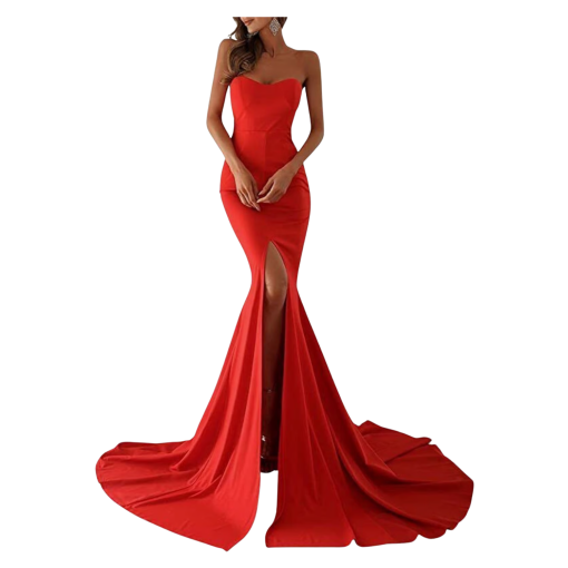 Miss ORD Red Mermaid Prom Dress - Size S - Formal Gown - Image 2