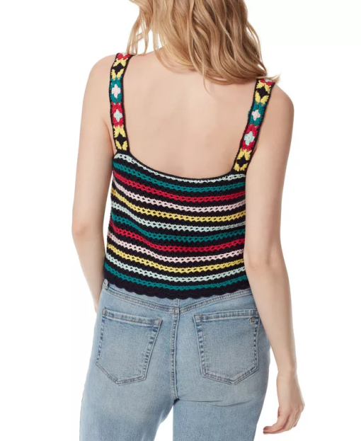 Kerian Crochet Striped Tank Top - Multi Color - Size M - Women's Tops - Image 2