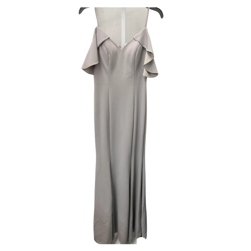 Kleinfeld Dove Gray Ruffle Gown Size 2 | Bridesmaid Dress