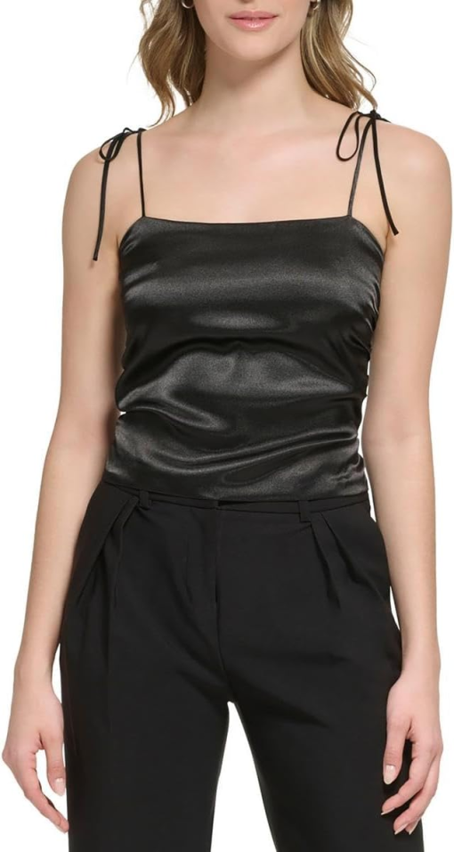 Calvin Klein Black Satin Cami Top - XL - Women's Tank Top