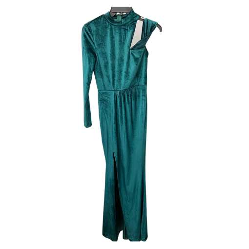 Miss ORD Teal Velvet One Shoulder Maxi Dress - Size S - Formal - Image 2