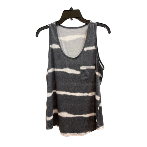 Gray Striped Tank Top - Women's Sleeveless Shirt - Size S