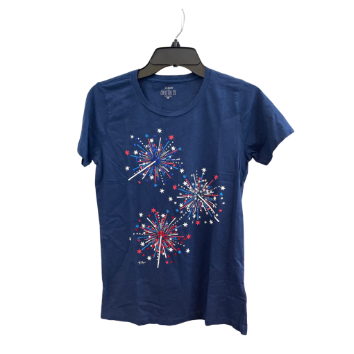 J.Crew Navy Fireworks Tee XS - Women's Graphic T-Shirt