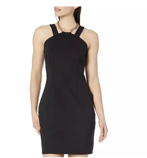 Michael Kors Black Halter Dress - Sleeveless Mini Dress - L - Party