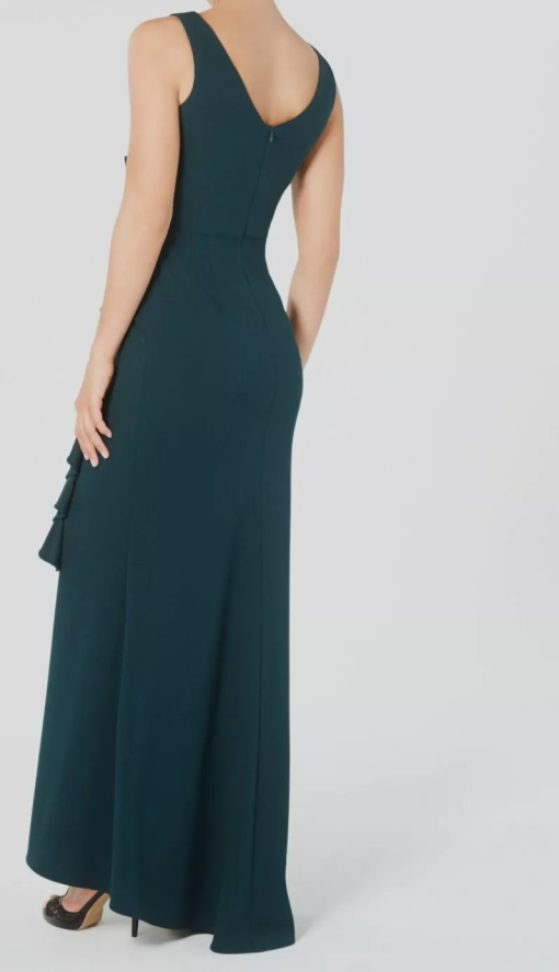 Betsy & Adam Emerald Ruffle Gown Size 14 - Formal Dresses - Image 2