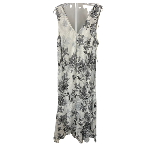 R&M Richards Floral Maxi Dress - White/Gray - Size 20W - Evening Gown