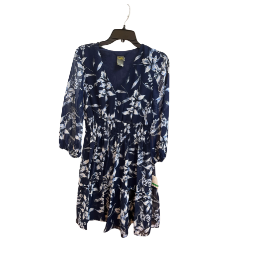 Taylor Navy Floral Dress Size 8 - Women's Summer Dress