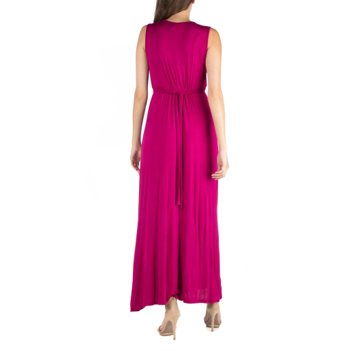 24seven Pink Maxi Dress Small V-Neck Sleeveless Summer Dress - Image 2